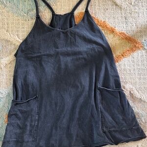 Free People Washed Black Hotshot hot shot dress with shorts XL EUC